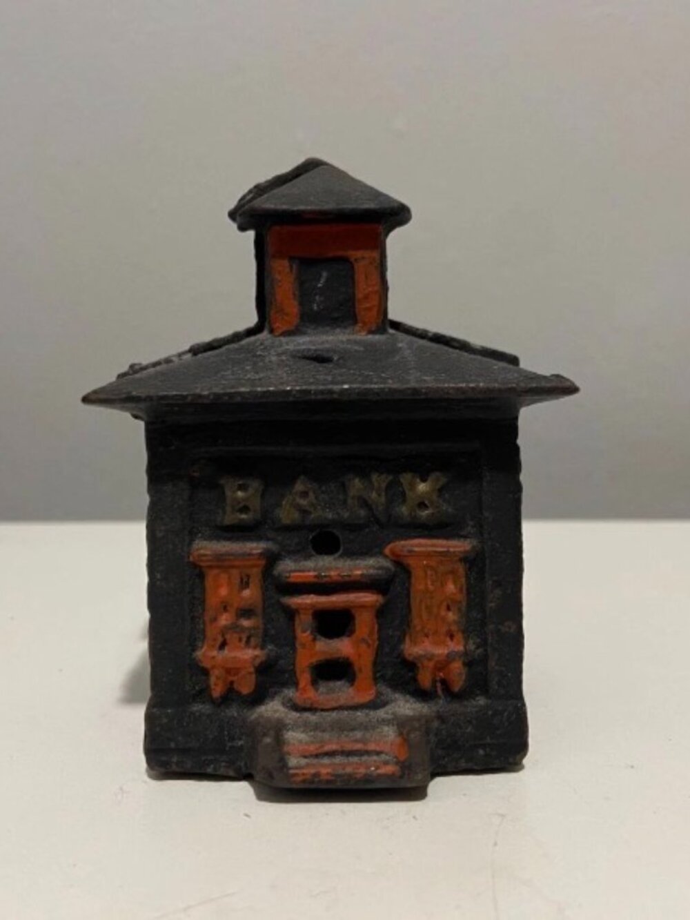 Antique 1800's J&E Stevens Cast Iron Bank Cupola Still Building Vintage